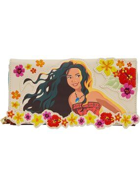 Embroidered Floral Moana Zip Around Wallet with Detachable Wristlet - 6 Card